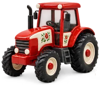 Un tracteur agricole, aux grandes roues arrière