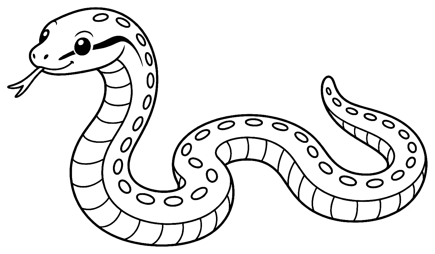 Coloriage de Coronelle lisse : dessin au trait noir à colorier