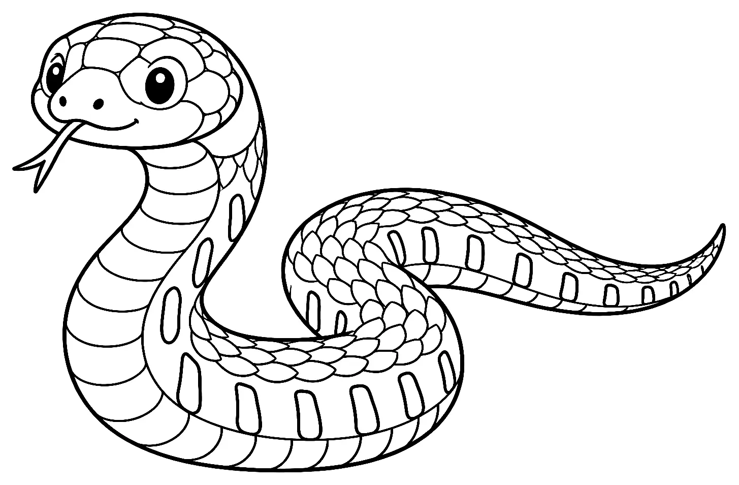 Coloriage de Couleuvre helvétique : dessin au trait noir à colorier