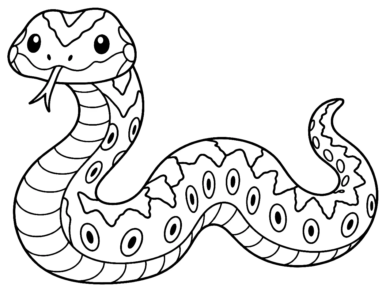 Coloriage de Couleuvre vipérine : dessin au trait noir à colorier