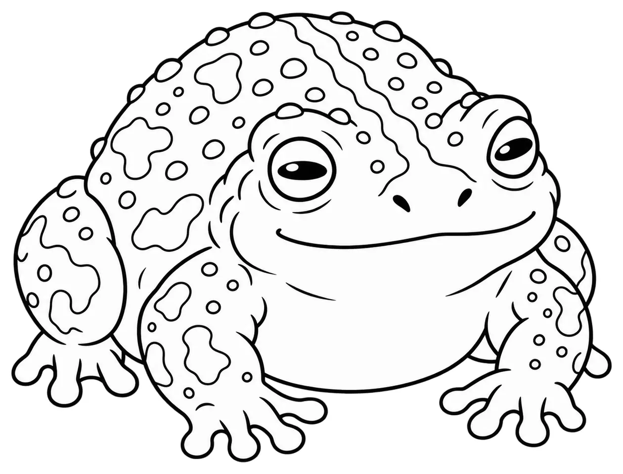 Coloriage de Crapaud calamite : dessin au trait noir à colorier