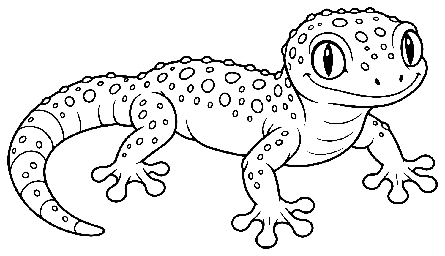 Coloriage de Hémidactyle verruqueux : dessin au trait noir à colorier