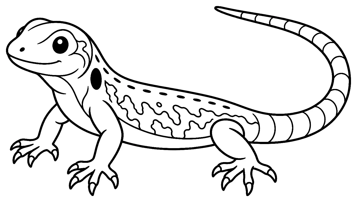 Coloriage de Lézard des murailles : dessin au trait noir à colorier
