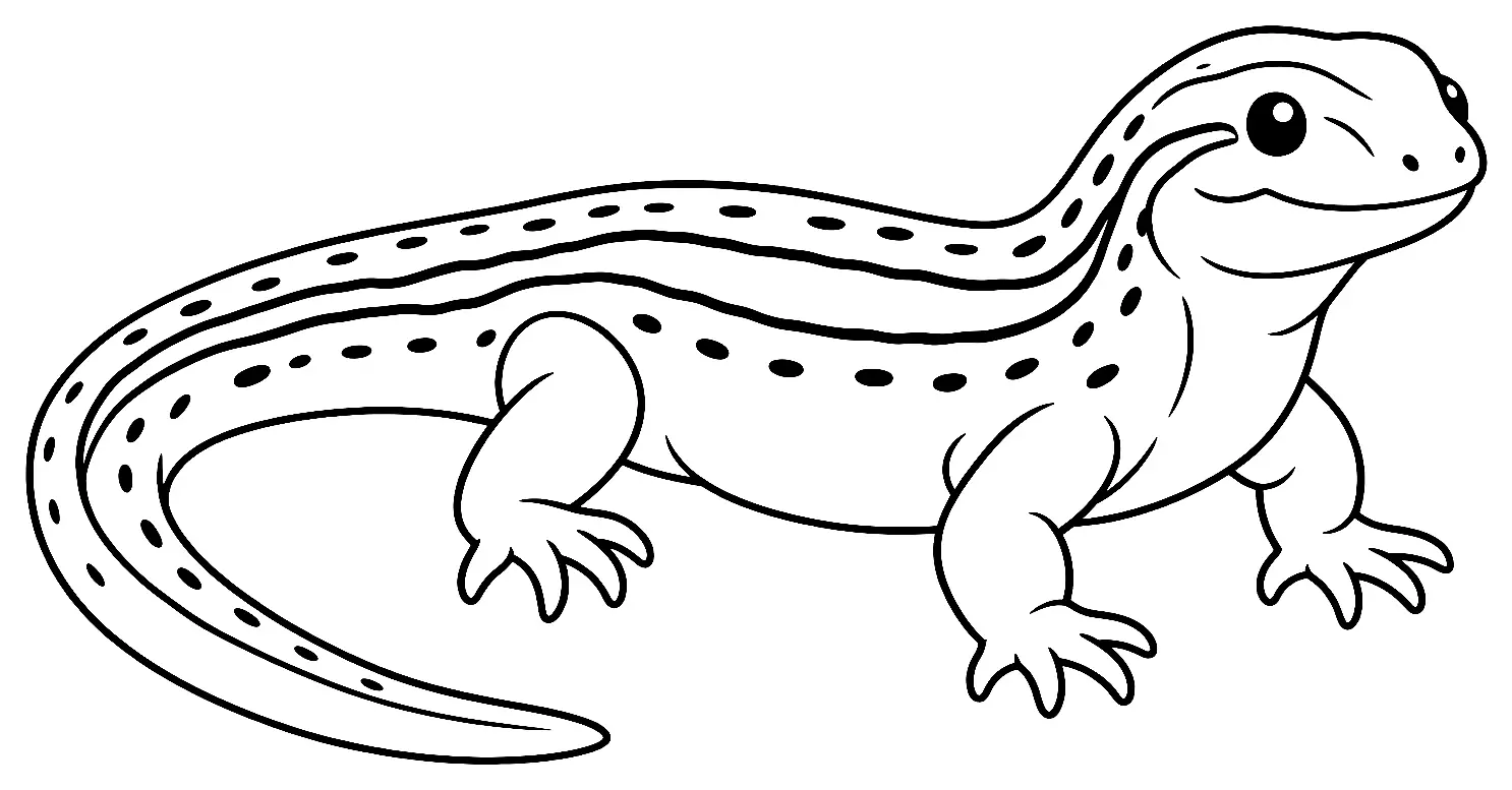 Coloriage de Lézard vivipare : dessin au trait noir à colorier