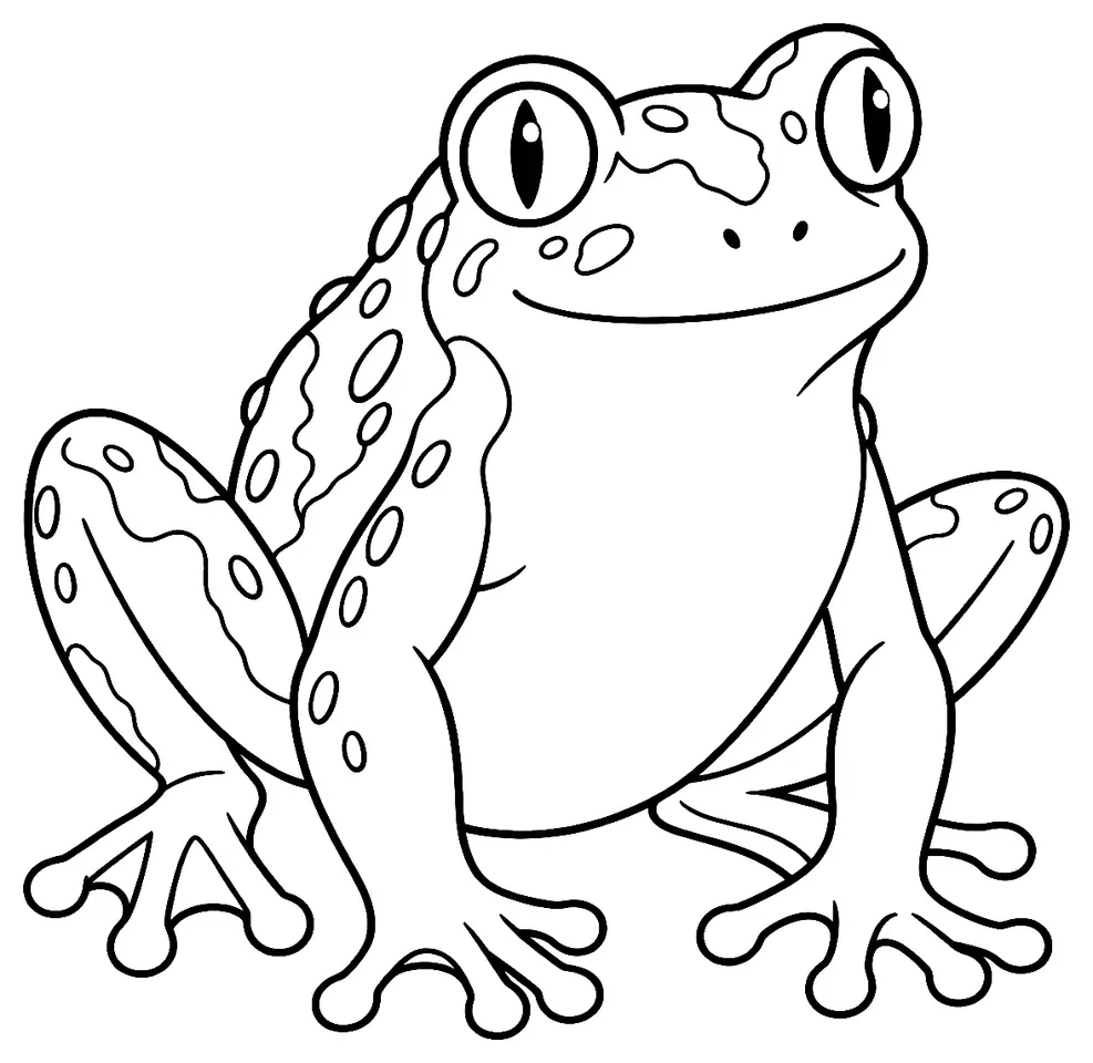 Coloriage de Pélodyte ponctué : dessin au trait noir à colorier