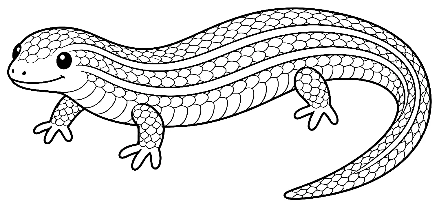 Coloriage de Seps strié : dessin au trait noir à colorier