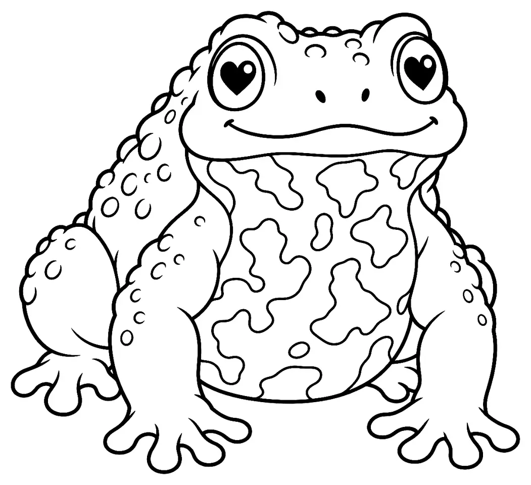 Coloriage de Sonneur à ventre jaune : dessin au trait noir à colorier