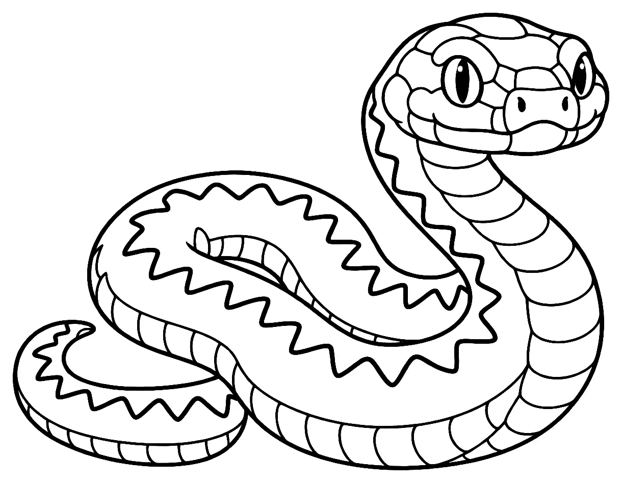 Coloriage de Vipère péliade : dessin au trait noir à colorier