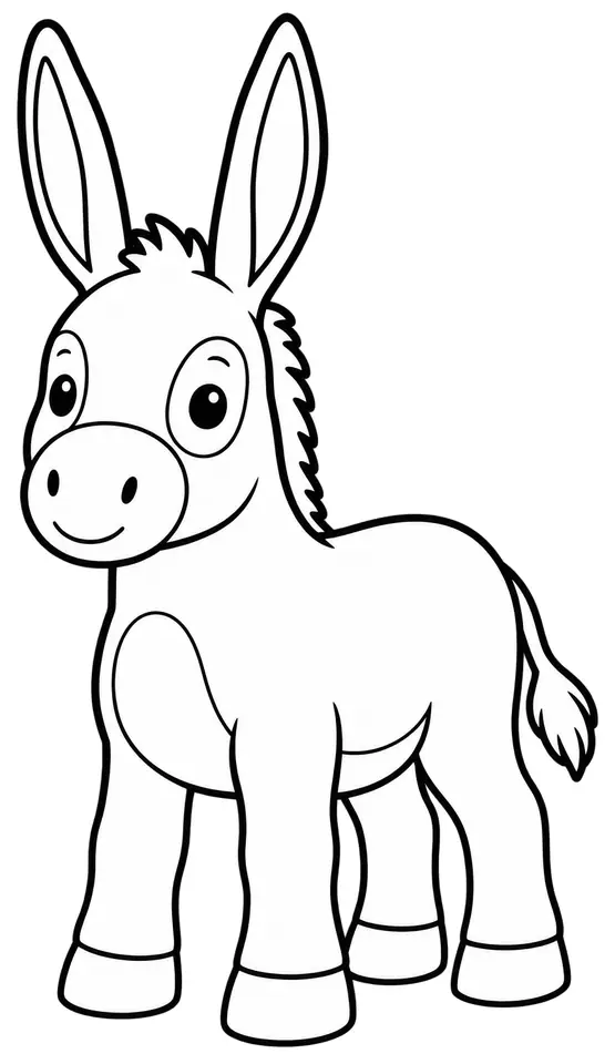 Coloriage de Âne catalan : dessin au trait noir à colorier