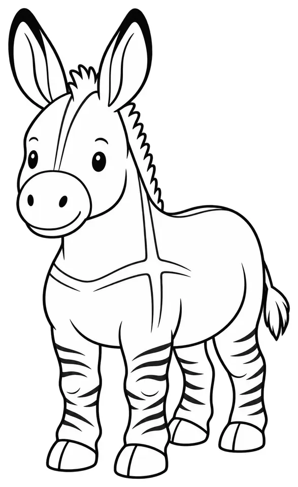 Coloriage de Âne de l’Amiata : dessin au trait noir à colorier