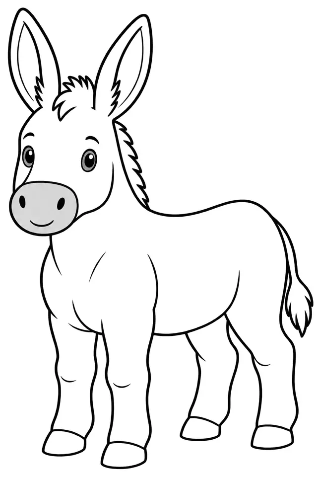 Coloriage de Âne de l’Asinara : dessin au trait noir à colorier