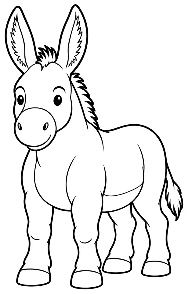 Coloriage de Âne de Martina Franca : dessin au trait noir à colorier