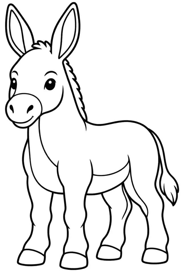 Coloriage de Âne de Pantelleria : dessin au trait noir à colorier