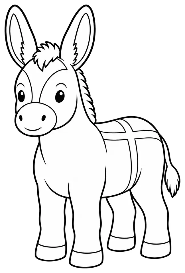 Coloriage de Âne de Provence : dessin au trait noir à colorier