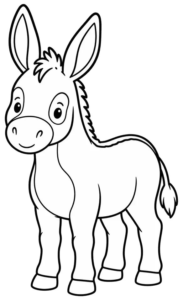 Coloriage de Âne des Encartaciones : dessin au trait noir à colorier