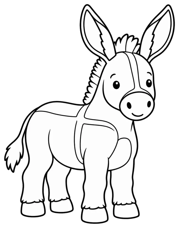 Coloriage de Âne du Cotentin : dessin au trait noir à colorier