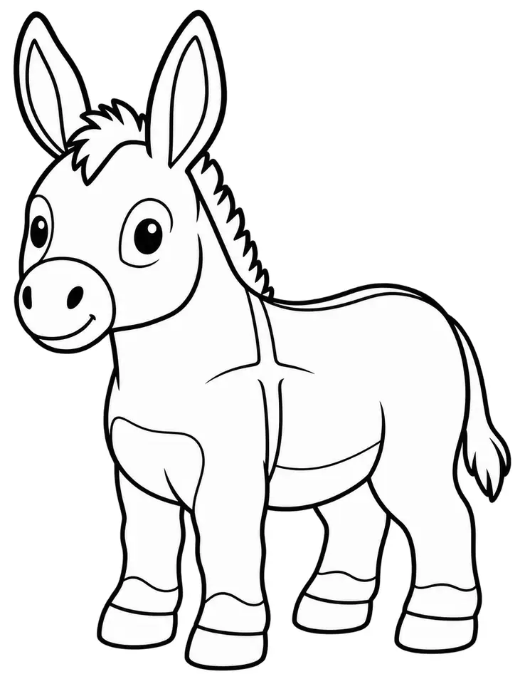 Coloriage de Âne normand : dessin au trait noir à colorier