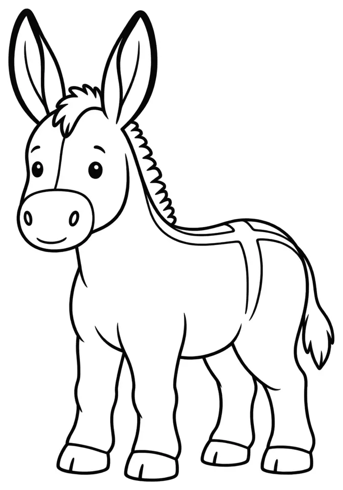 Coloriage de Âne sarde : dessin au trait noir à colorier
