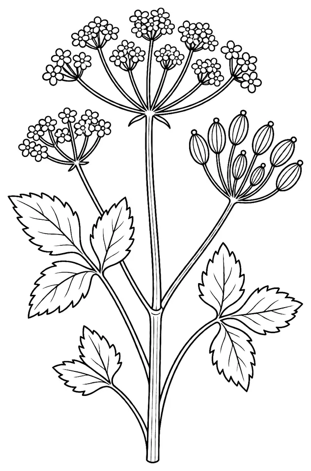 Coloriage de Anis vert : dessin au trait noir à colorier