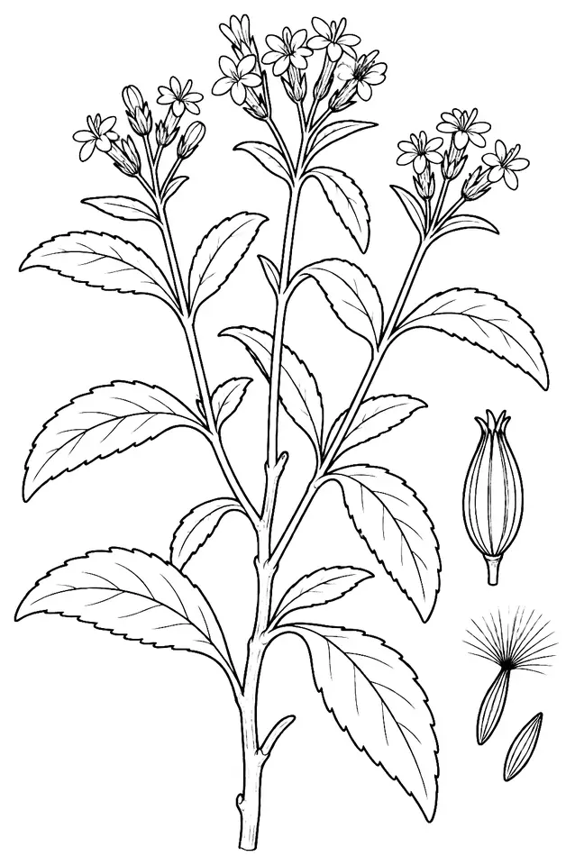 Coloriage de Stévia : dessin au trait noir à colorier