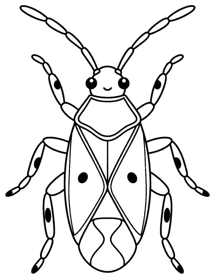 Coloriage de Punaise des peupliers : dessin au trait noir à colorier