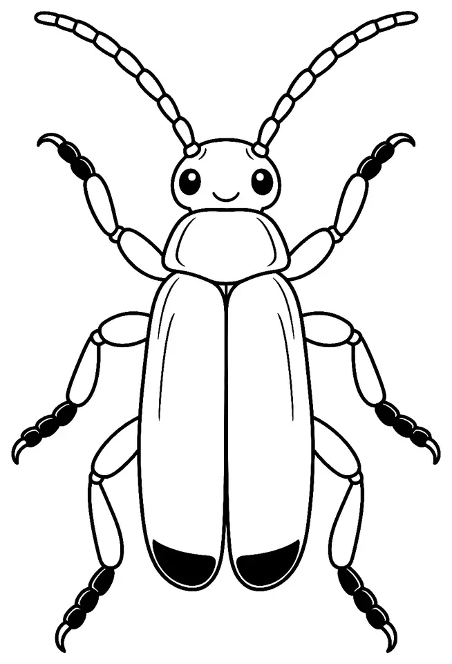 Coloriage de Cantharide fauve : dessin au trait noir à colorier