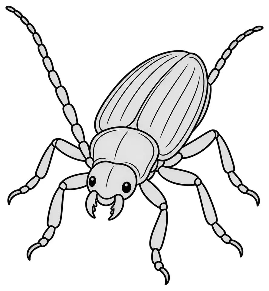 Coloriage de Carabe doré : dessin au trait noir à colorier