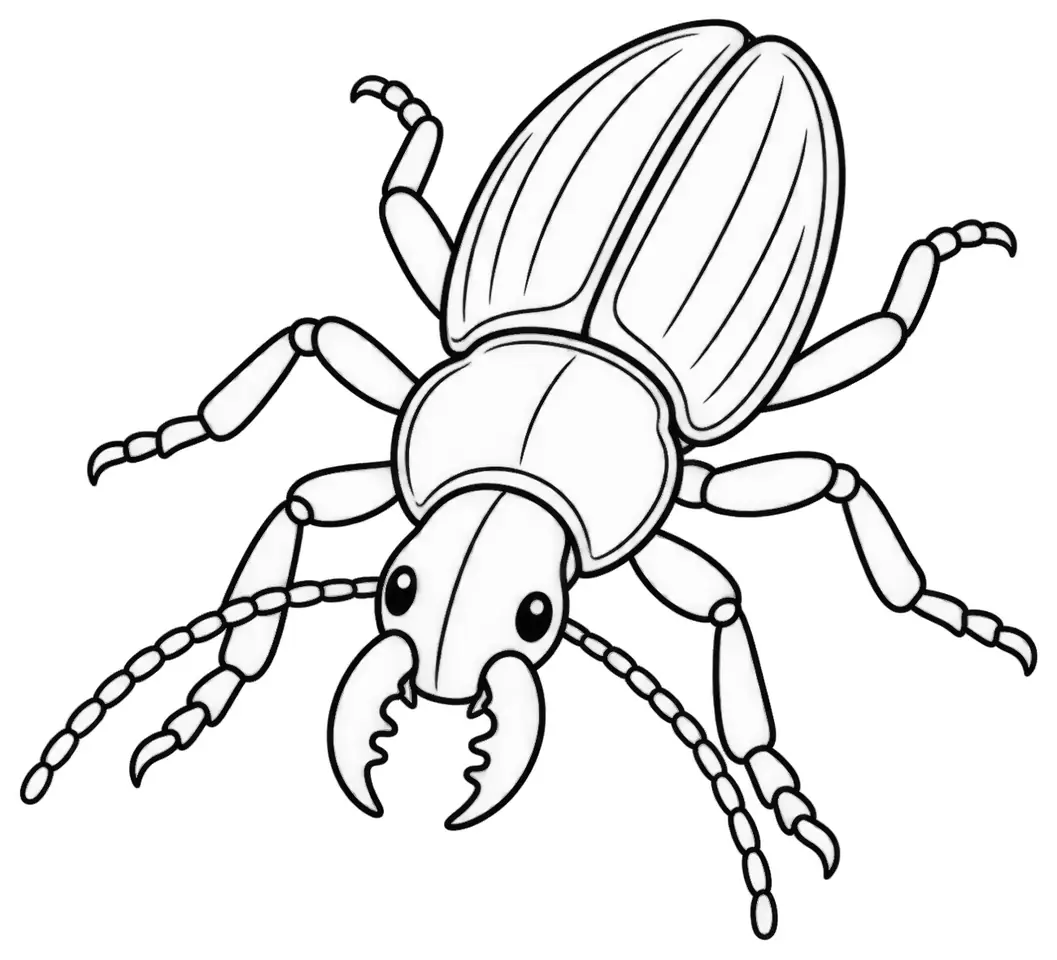 Coloriage de Carabe violet : dessin au trait noir à colorier