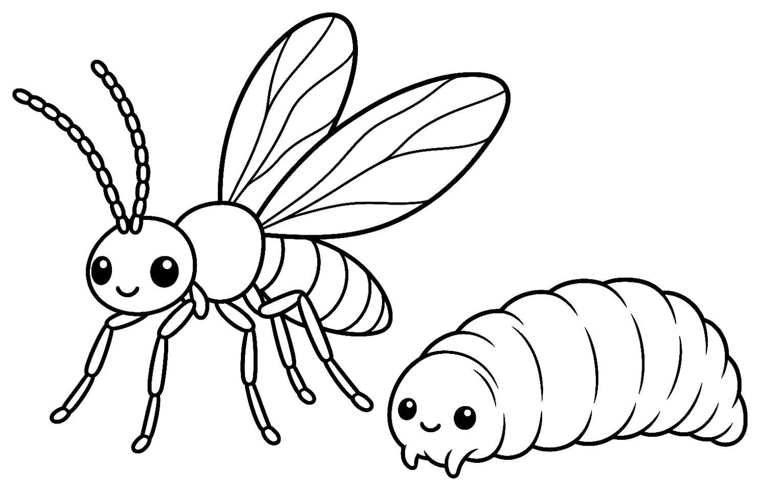 Coloriage de Cécidomyie prédatrice : dessin au trait noir à colorier
