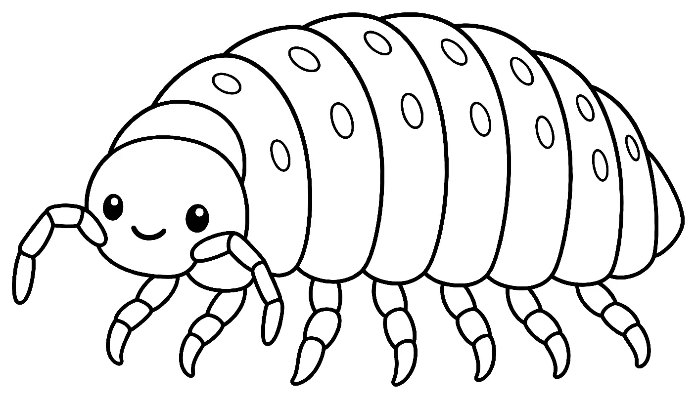 Coloriage de Cloporte commun : dessin au trait noir à colorier