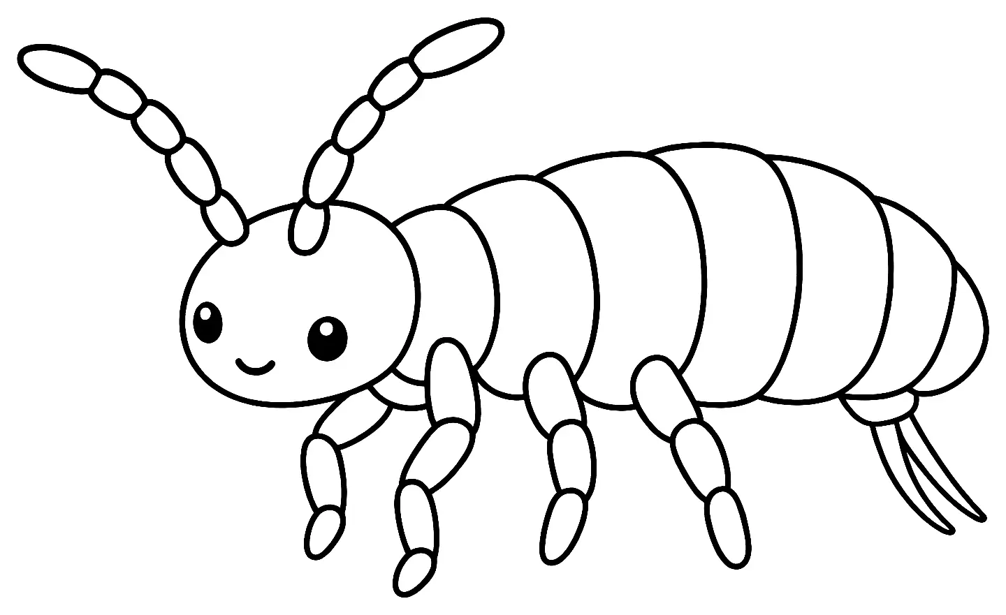 Coloriage de Collembole : dessin au trait noir à colorier