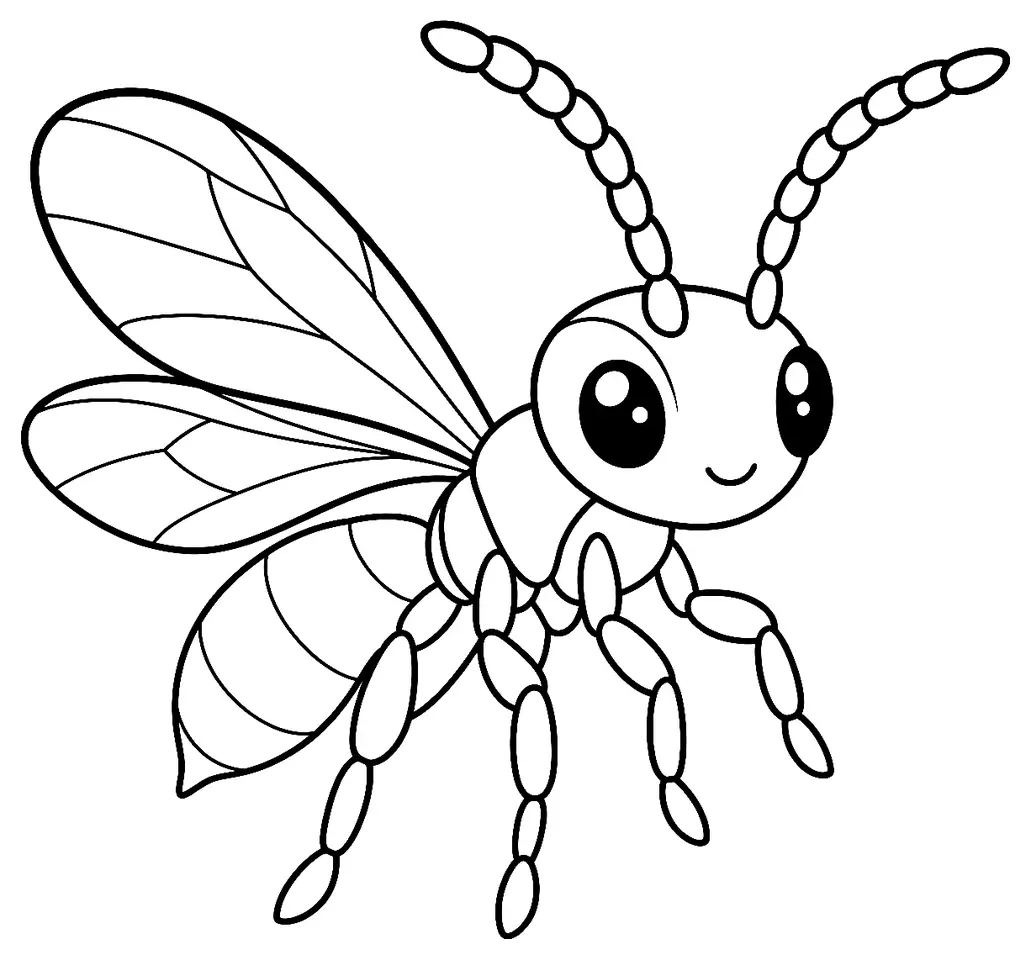 Coloriage de Encarsia formosa : dessin au trait noir à colorier