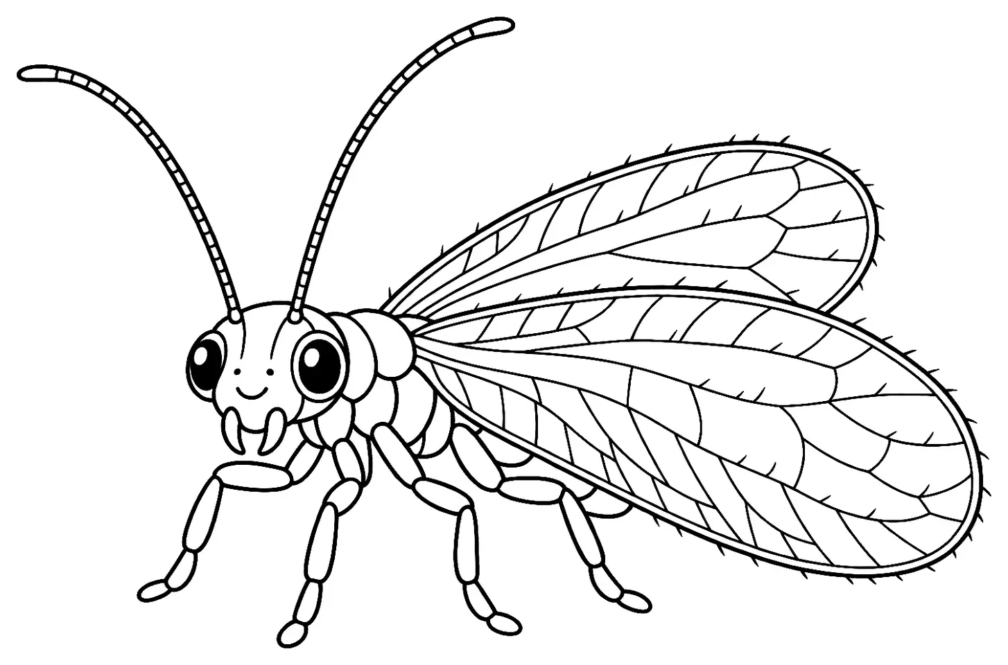 Coloriage de Hémérobe : dessin au trait noir à colorier