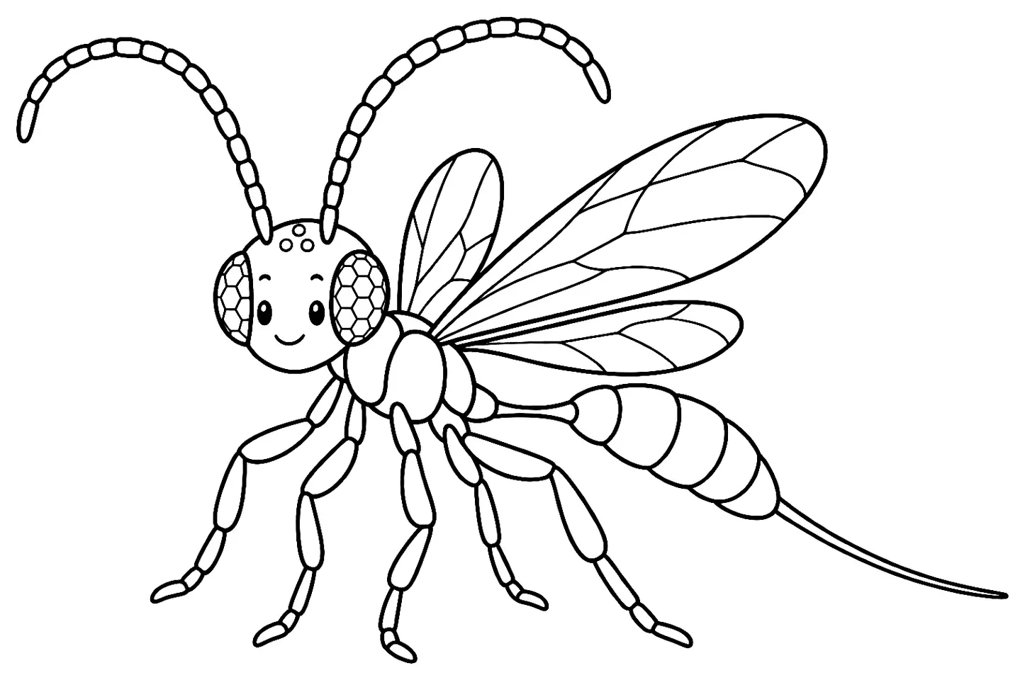 Coloriage de Ichneumon : dessin au trait noir à colorier