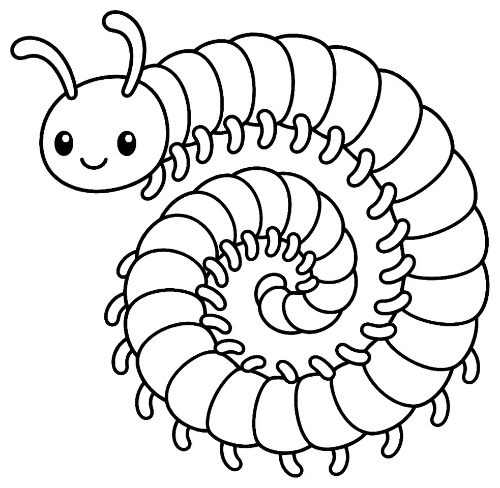 Coloriage de Iule : dessin au trait noir à colorier