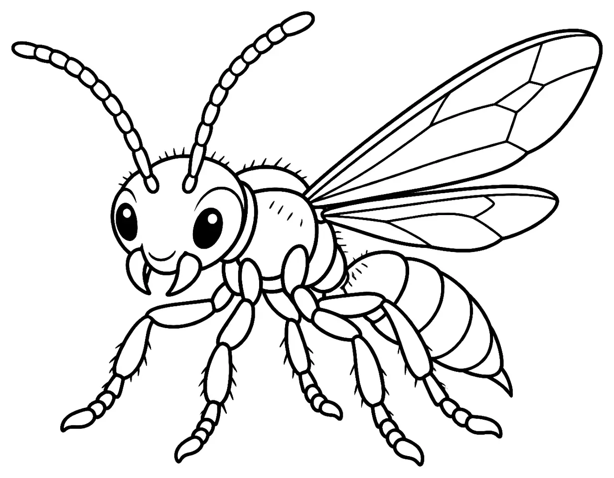Coloriage de Sphex : dessin au trait noir à colorier