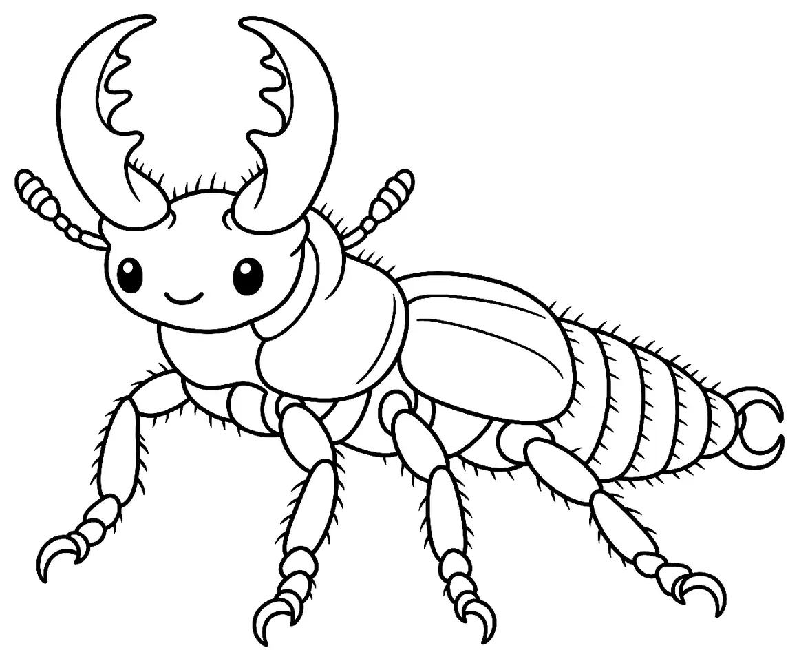 Coloriage de Staphylin odorant : dessin au trait noir à colorier