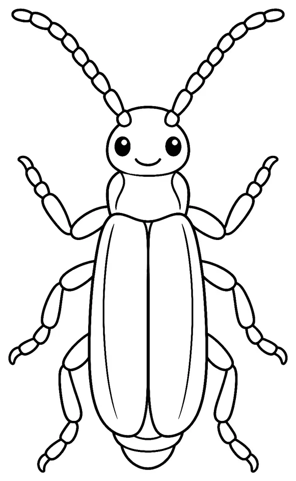 Coloriage de Téléphore : dessin au trait noir à colorier