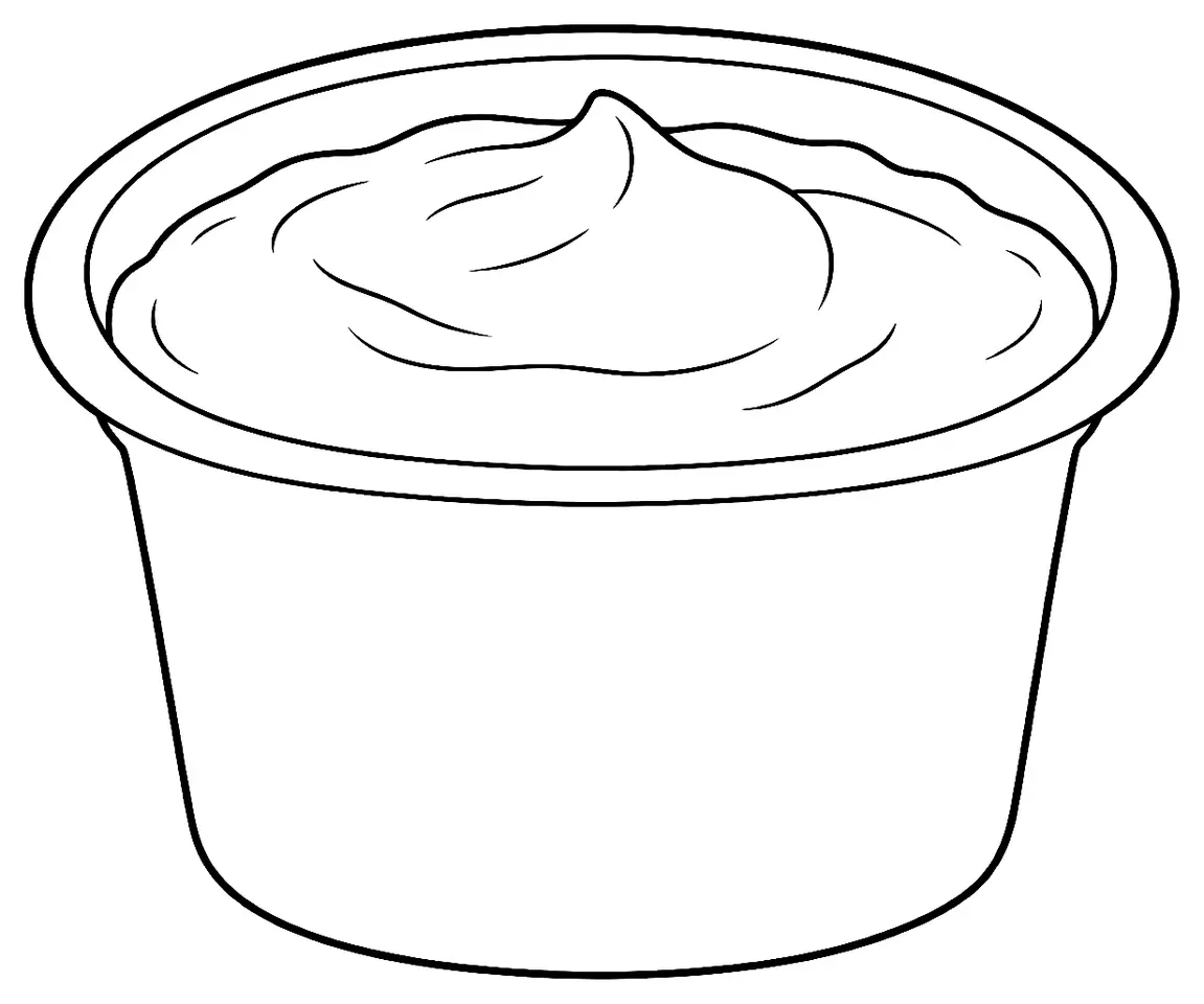 Coloriage de Fromage blanc : dessin au trait noir à colorier