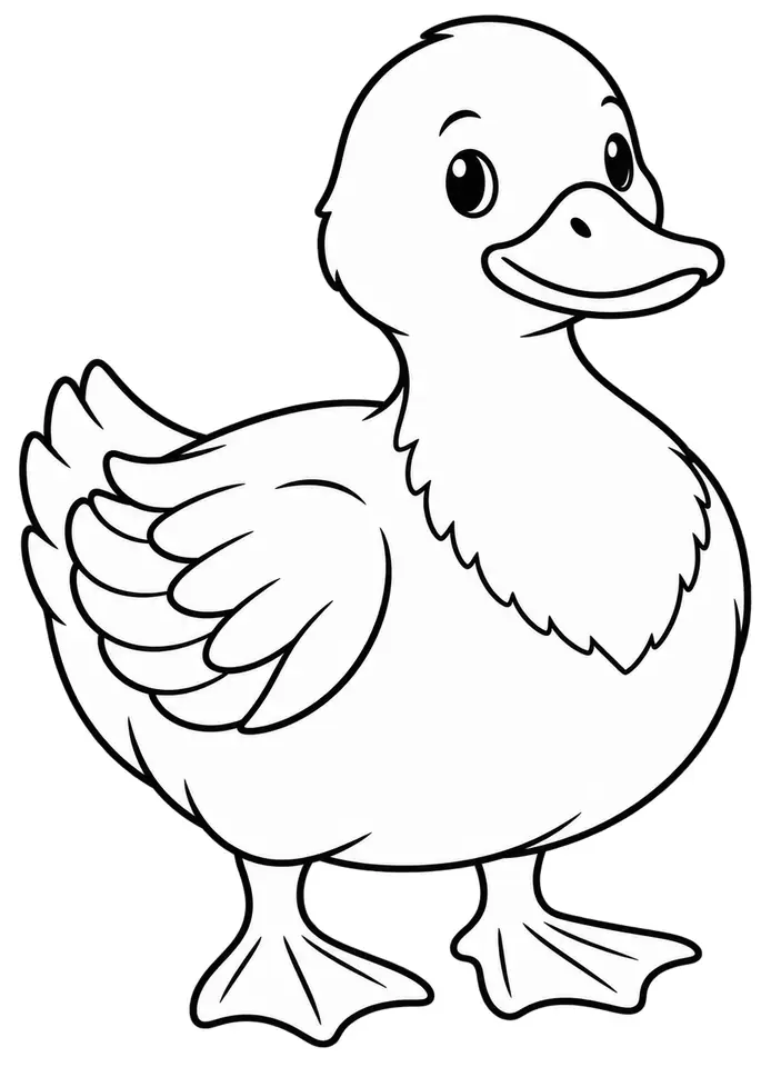 Coloriage de Canard bleu de Suède : dessin au trait noir à colorier