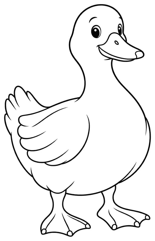 Coloriage de Canard d’Estaires : dessin au trait noir à colorier