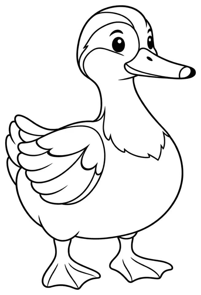 Coloriage de Canard de Forest : dessin au trait noir à colorier