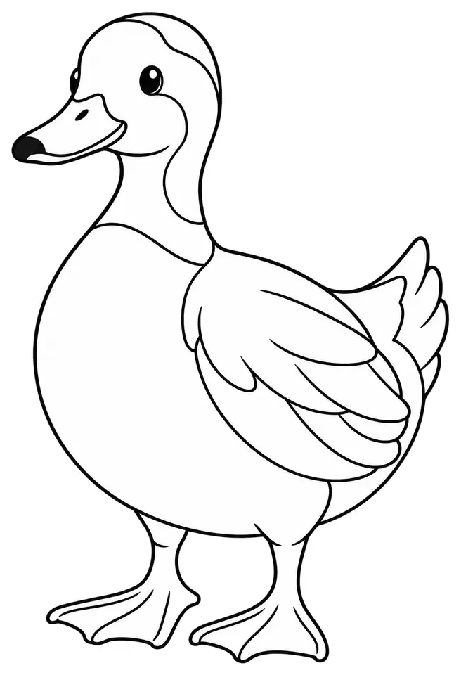 Coloriage de Canard de Huttegem : dessin au trait noir à colorier