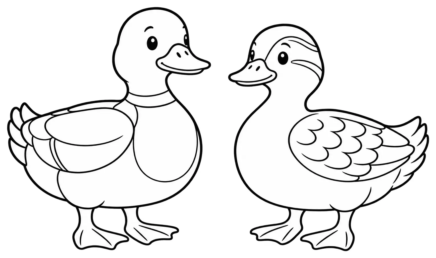 Coloriage de Canard de Saxe : dessin au trait noir à colorier