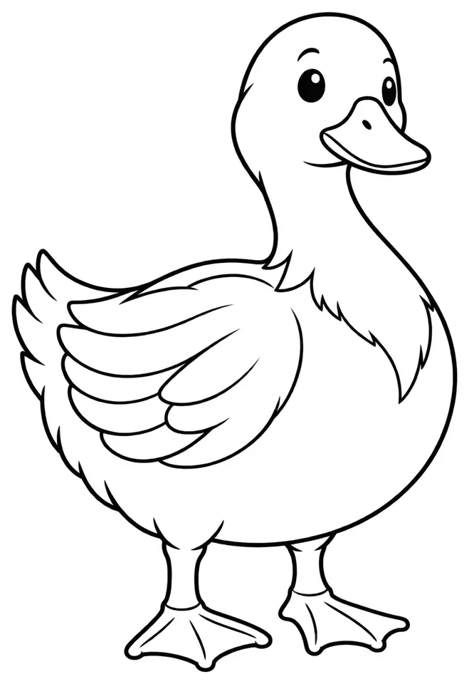 Coloriage de Cayuga : dessin au trait noir à colorier