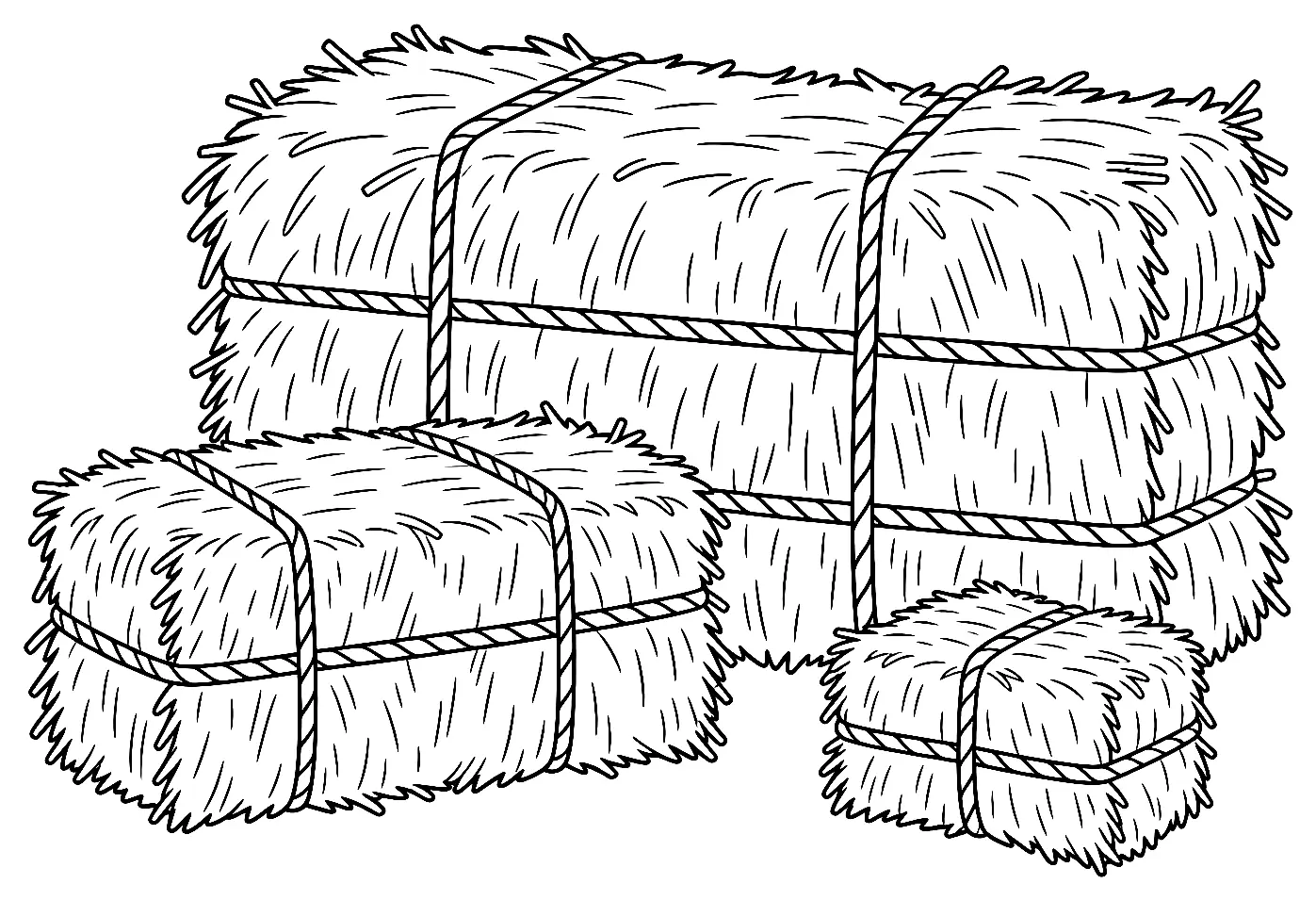 Coloriage de Foin de Crau : dessin au trait noir à colorier