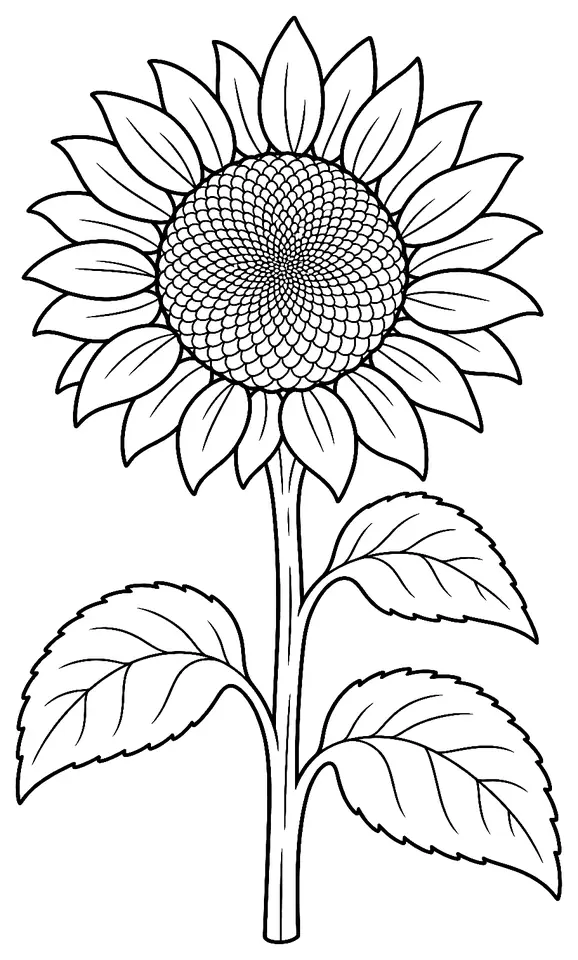 Coloriage de Tournesol : dessin au trait noir à colorier
