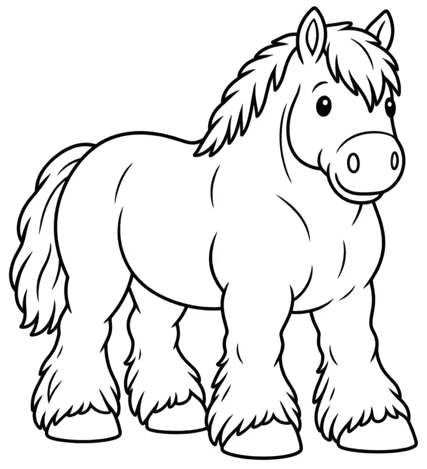 Coloriage de Ardennais : dessin au trait noir à colorier