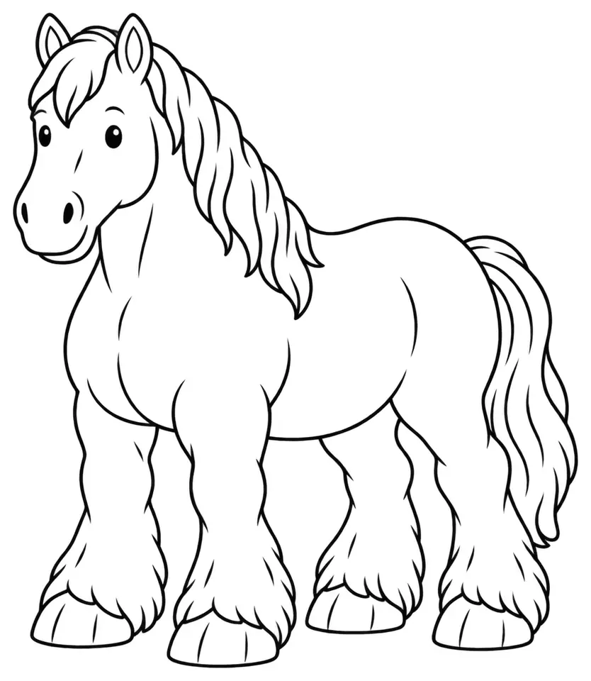 Coloriage de Boulonnais : dessin au trait noir à colorier