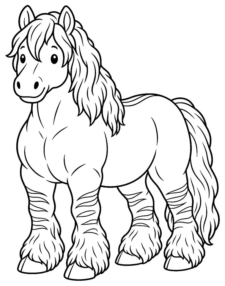 Coloriage de Tavda : dessin au trait noir à colorier